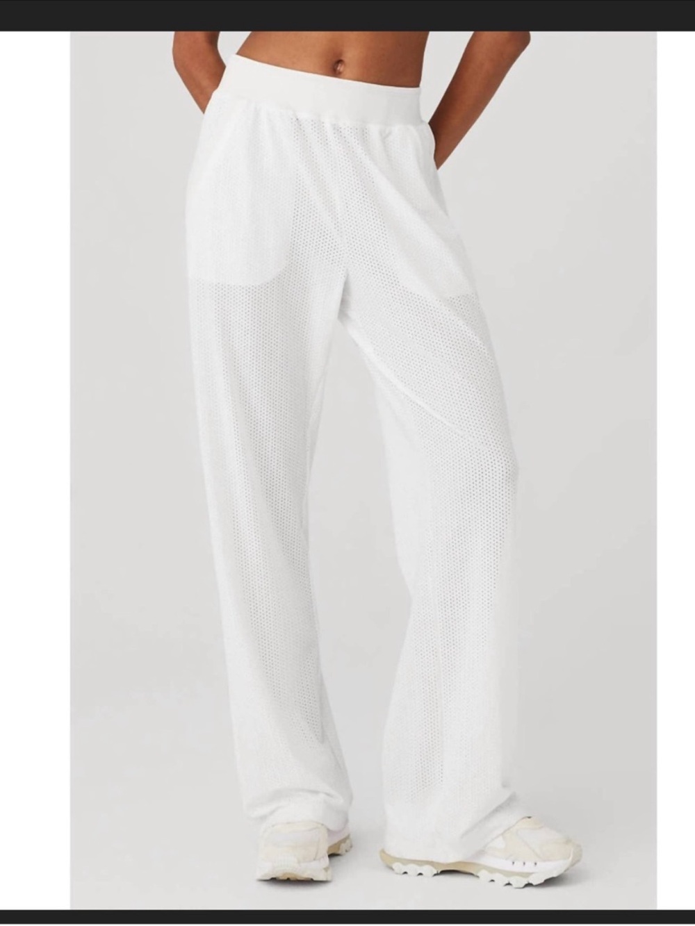 Alo xs Women's White Mesh Wide-Leg Lounge Pants